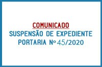 Suspensão do expediente e das Reuniões da Câmara Municipal, devido COVID-19